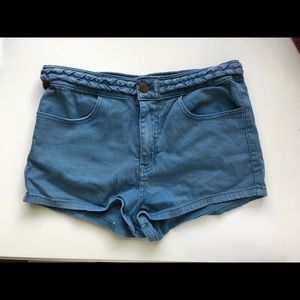 Blue Braided Shorts